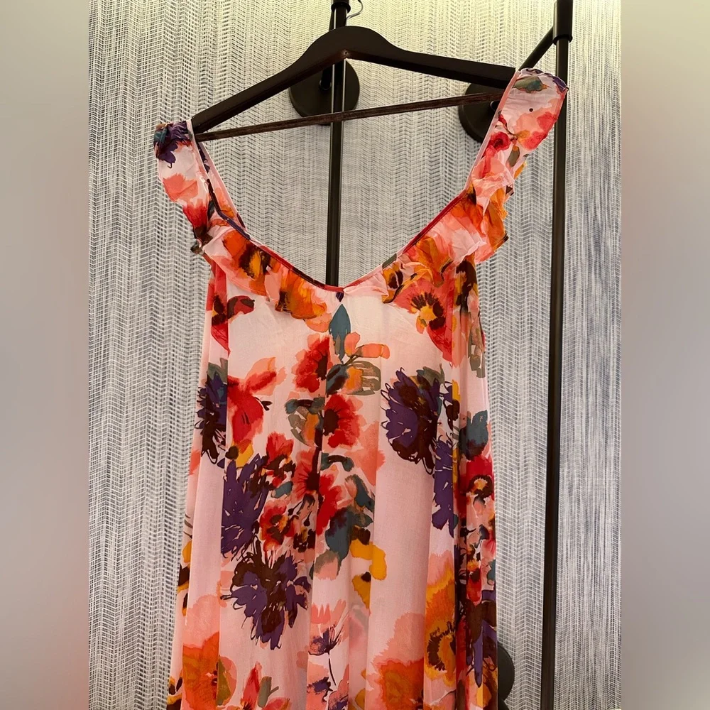H&M Floral Flounce Trim Ruffle Midi Dress - Picture 7 of 16